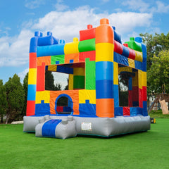 HeroKiddo Block Party Commercial Grade Inflatable Bounce House for Kids and Adults with Air Blower, Lightweight, Outdoor Fun