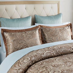 Madison Park Whitman Blue/ Brown 12 Piece Comforter Set with Cotton Bed Sheets