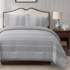 Hiend Accents Lane Stripe Duvet Cover Set, Queen, 3PC